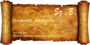 Szebeni Beatrix névjegykártya